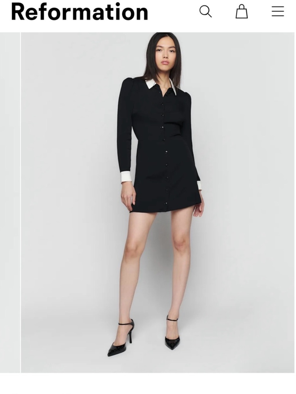 Reformation Scheana Dress Black - Size 4 - Picture 5 of 5